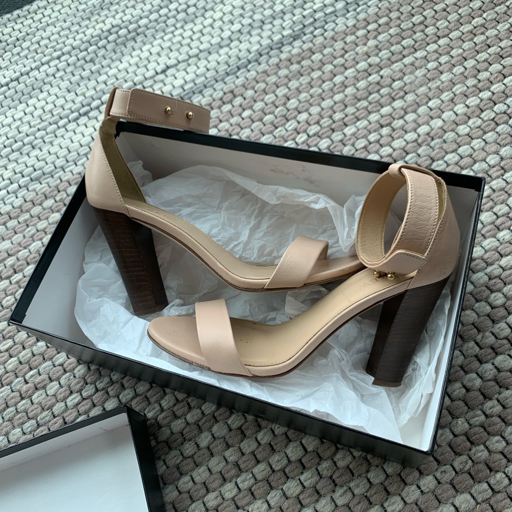 J. Crew Lanie Stacked Heel Sandal Neutral